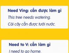 Phân biệt need Ving & need to V